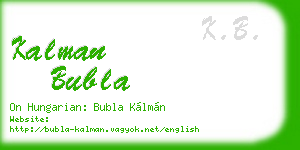 kalman bubla business card