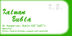 kalman bubla business card